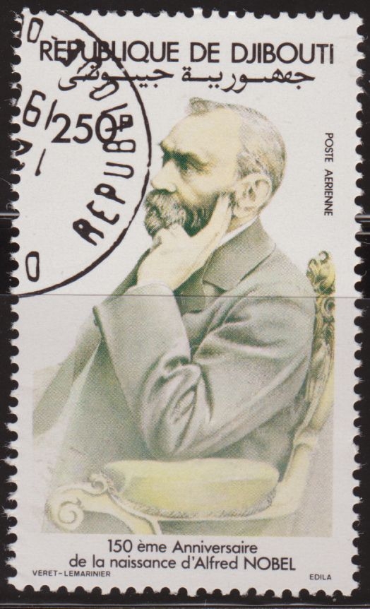 Djibouti 1983 Scott C181 Sello * Alfred Nobel (1833-96) 250F Correo Aereo